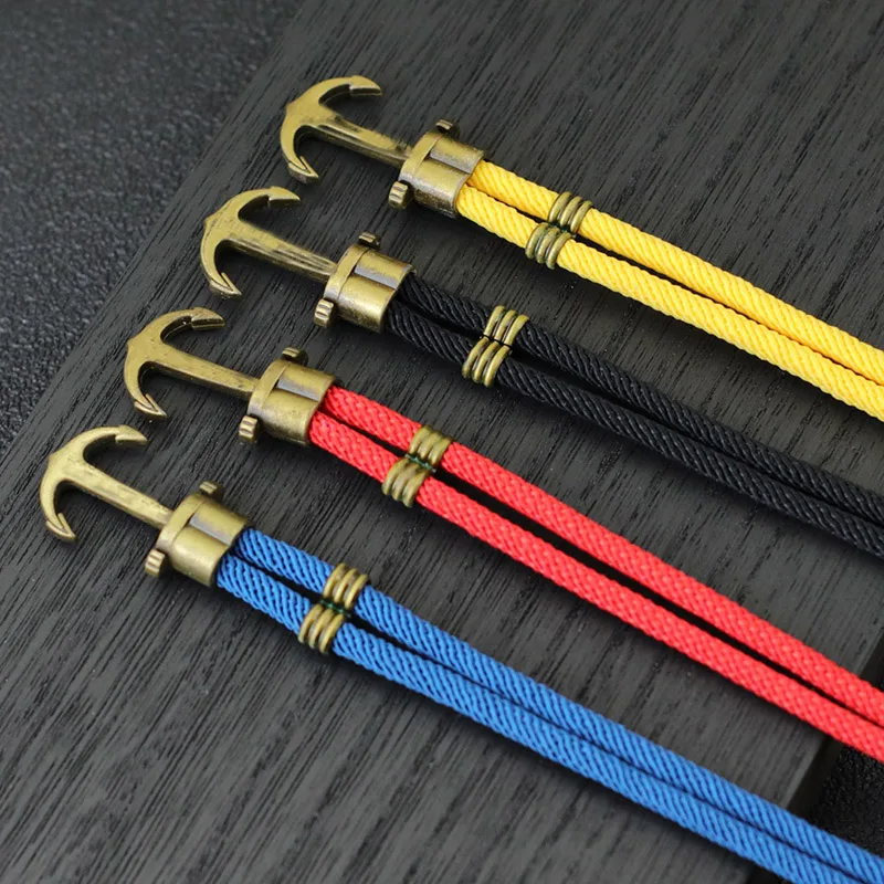 Bronze Punk Rope Bracelet for Men Outdoor Survival