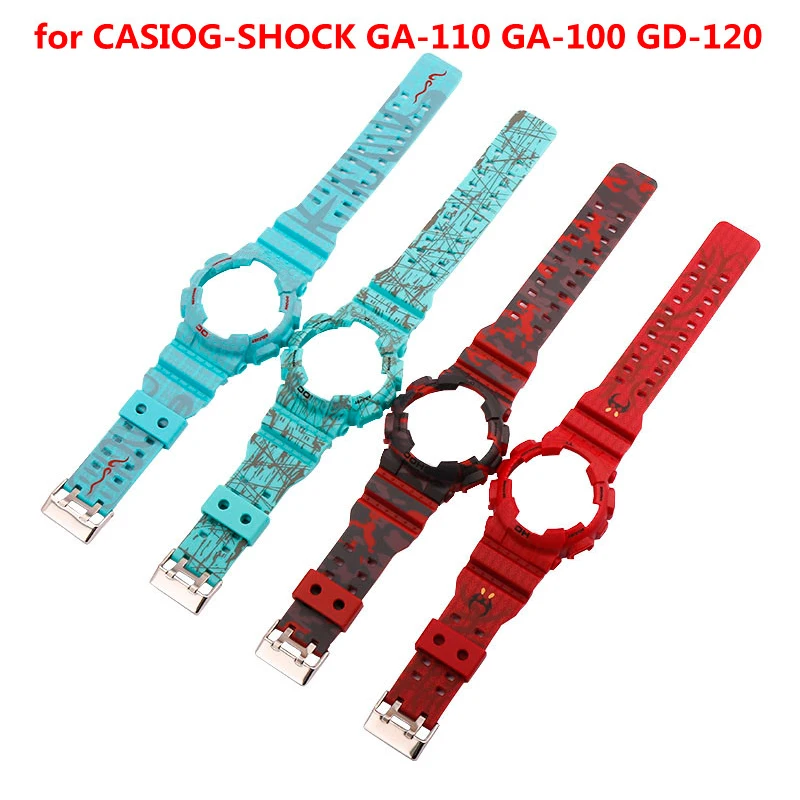 Watch accessories suitable for Casio strap GA 100 110 120 Black Samurai G SHOCK camouflage burst