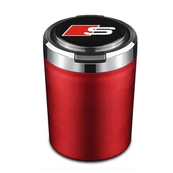 LED Illuminated Blue Light Car Ashtray - Premium Auto Accessory (Red)