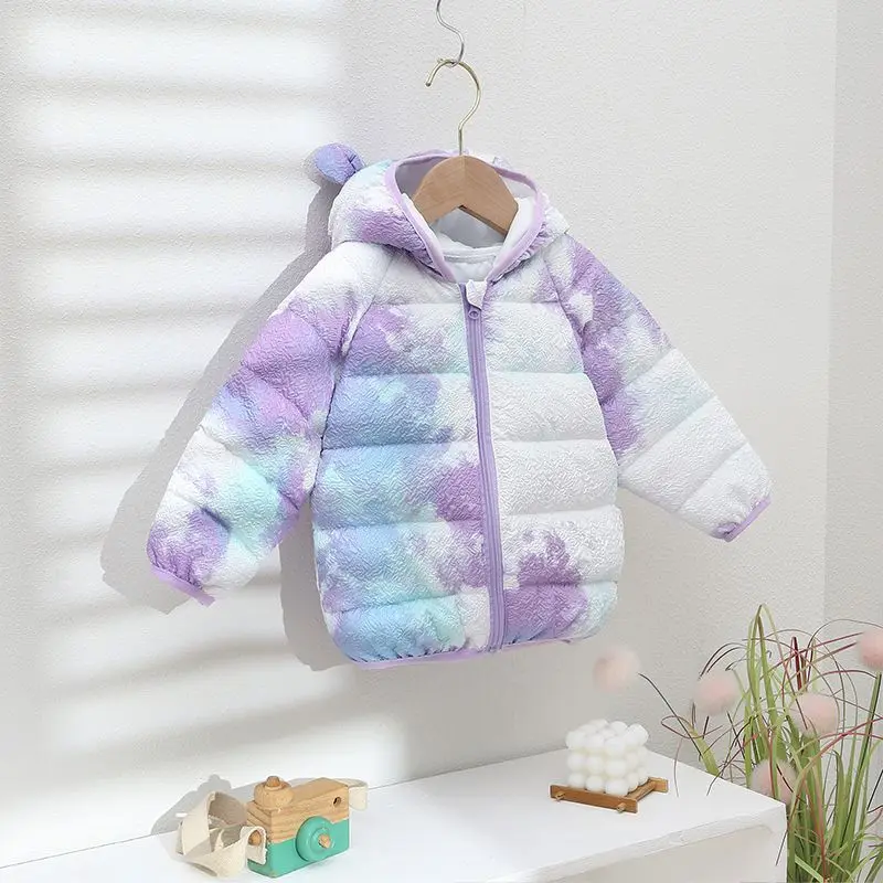 겨울 자켓  소녀 플러스 벨벳 두꺼운 코트 어린이 후드 추운 날씨 아웃웨어 소년 면화 의류 E111