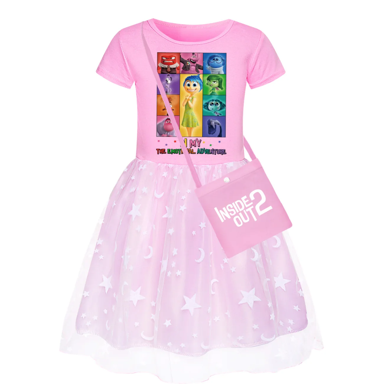 Inside Out Dress Kids Summer JOY SADNESS Clothes Baby Girls Short Sleeve Casual Dresses Toddler Girl Wedding Party Vestidos