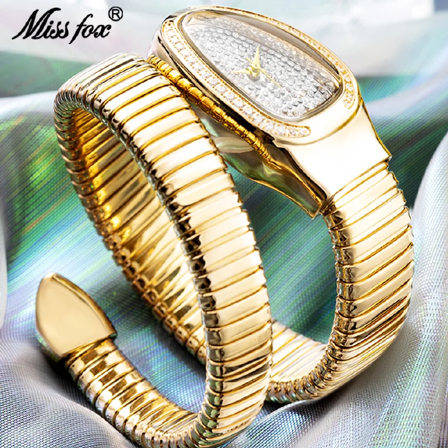 

Top Brand New Women Watches Business Luxury Snake Shape Simple With Moissanite Watch Waterproof Dive Ladies AAA Jewelry Clocks