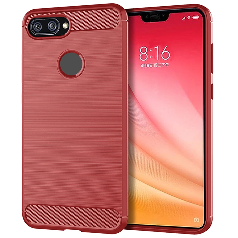 Luxury Carbon Fiber Soft TPU Phone Cover with Brushed Texture