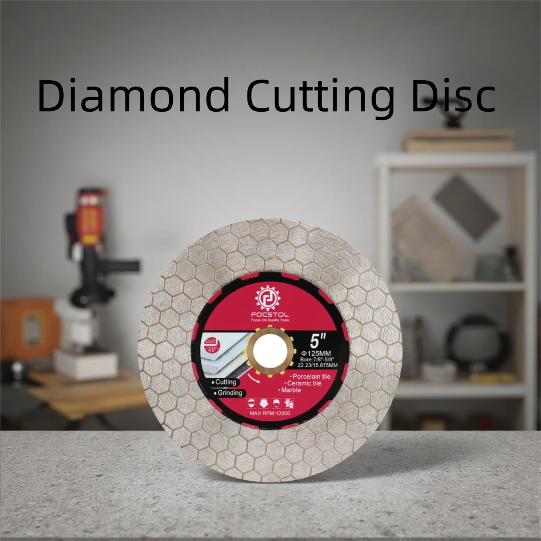 FOCSTOL Diamant-Trennscheibe zum Schneiden und Schleifen von Porzellan-, Keramik-, Marmor-, Granit-, Kunststein- und Quarzfliesen
