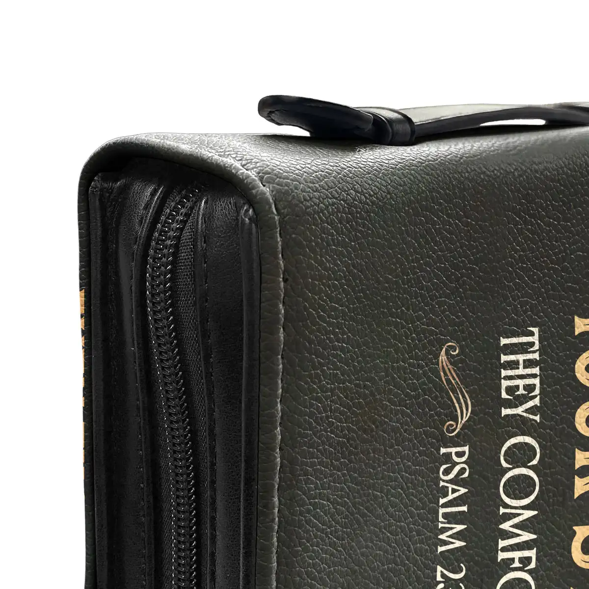 2023 New Leather Bible Bag I Will Fear No Evil For You Are With Me Words Lion Design Women Handbags Study Book Holy Storage Box