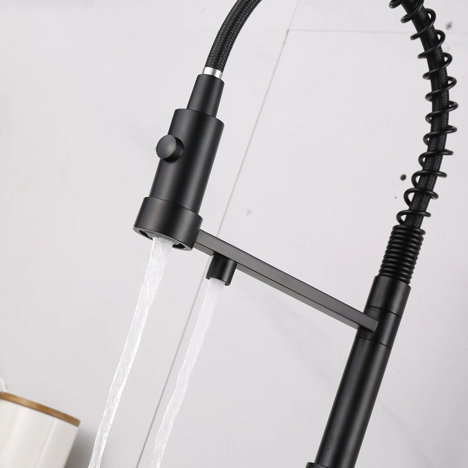 Water Purification Kitchen Faucet Black Hot and Cold Rotating Pull Out Brass Material Sink Mixer Drinking and Washing Tap kitchen faucets