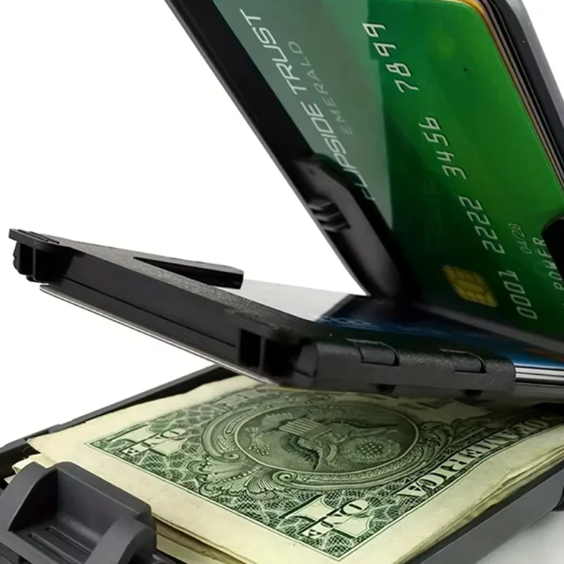 Slim Wallet RFID Blocking Wallet For Men Removable Money Metal Wallet With Money Clip For Men Crush Resistant