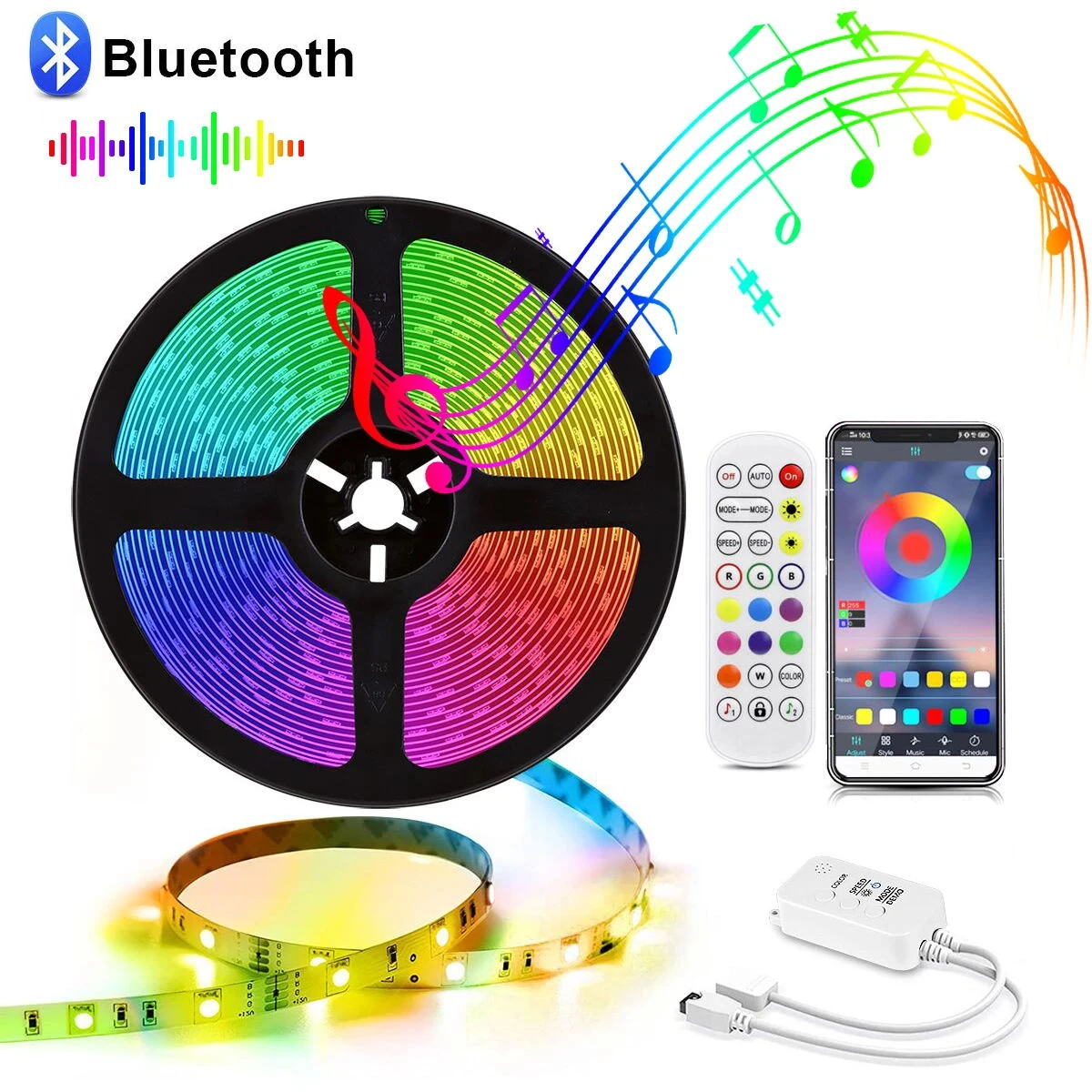 Gezag thee As Led Bluetooth Music Smart | Led Strip Music Sync Bluetooth | Led Lights  Music Sync - Led Strip - Aliexpress