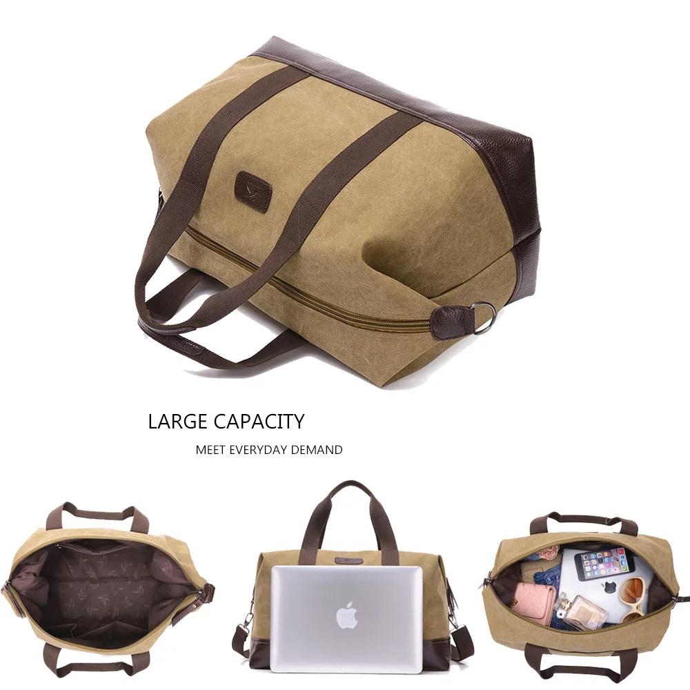 MARKROYAL High Capacity Canvas Travel Bags Men Outdoor Luggage Bag One Shoulder Portable Diagonal Package Weekend