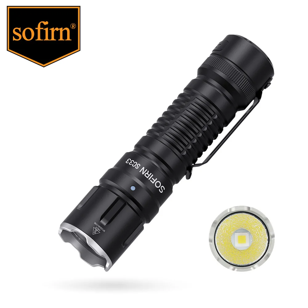Sofirn SC33 LED Flashlight 5200lm Powerful 21700 Type C Rechargeable Torch E-switch Outdoor Light XHP70.3 HI 4700-5300K