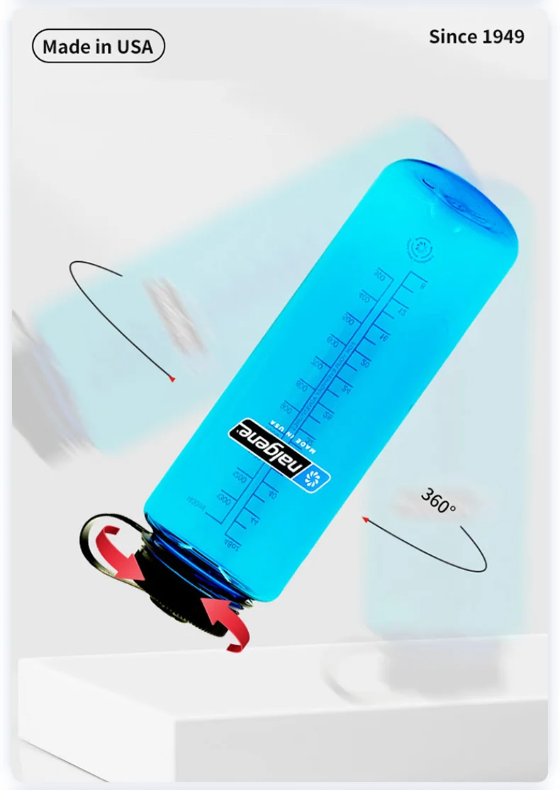 Nalgene 1500ml Weithalswasserflasche Große Kapazität Tritan Outdoor-Sportflasche 1,5L Auslaufsicher für Camping Wandern Langlebig Sicher – Detail 5