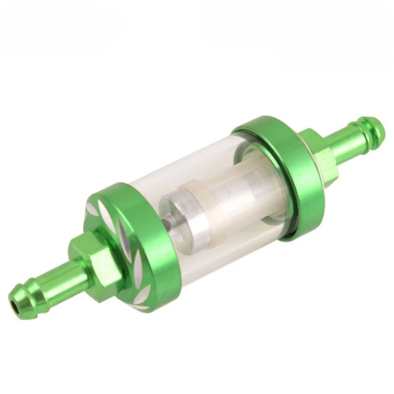 Motorcycle fuel filter 8mm CNC Aluminum Alloy Glass Gas Fuel Gasoline Oil Filter Moto Accessories ATV motorcycles Dirt/Pit bicycles