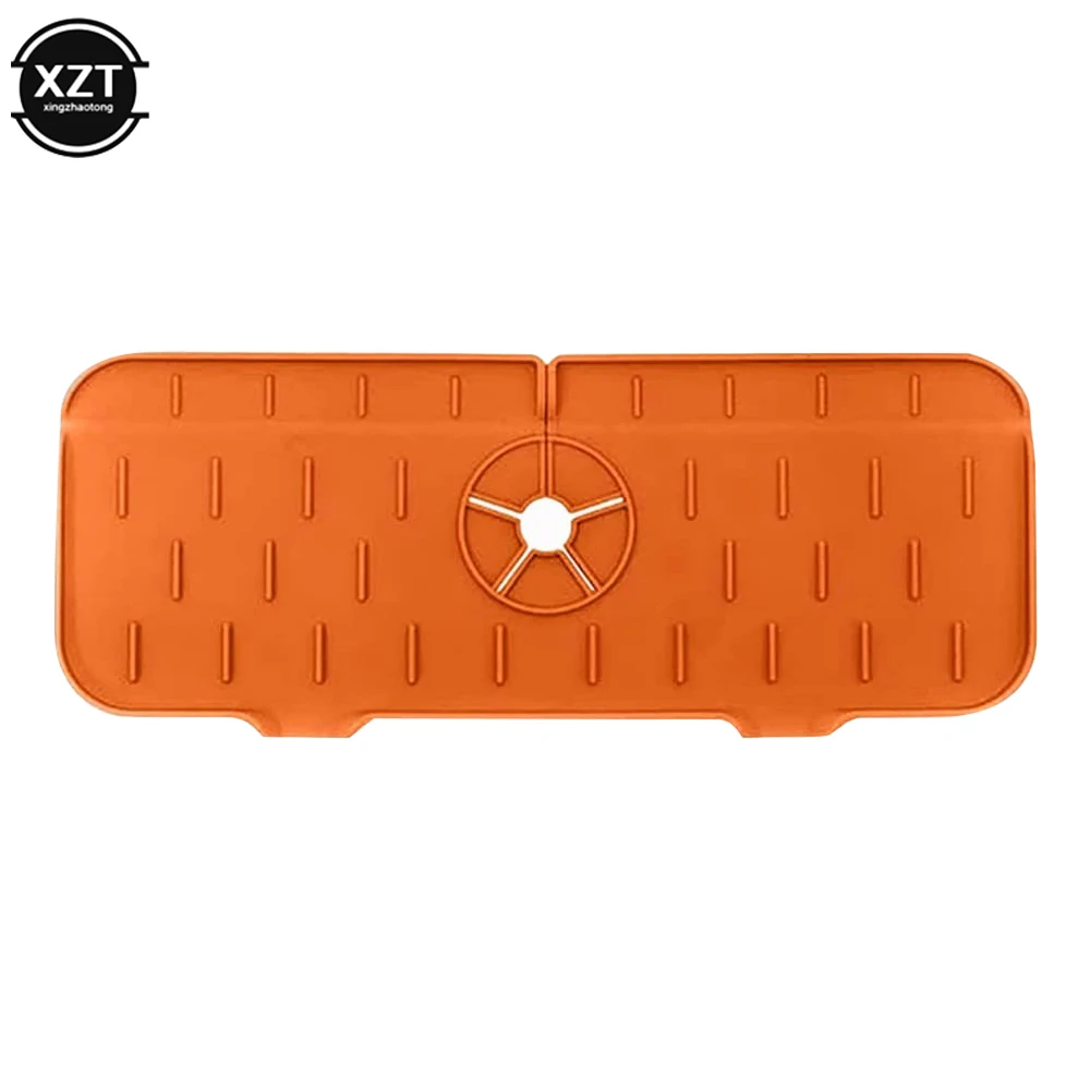 Faucet Mat Drip Catcher Silicone Tray Mat Soap Sponge Holder Drying Kitchen Sink Splash Guard for Kitchen Sink Accessories