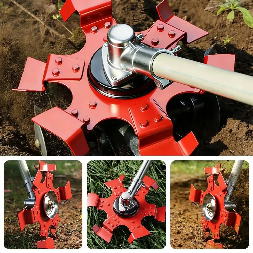 Roda de Sulcagem em Aço Manganês 240mm para Pequeno Cultivador, para Afrouxamento do Solo, Capina e Corte de Grama, Peça para Roçadeira