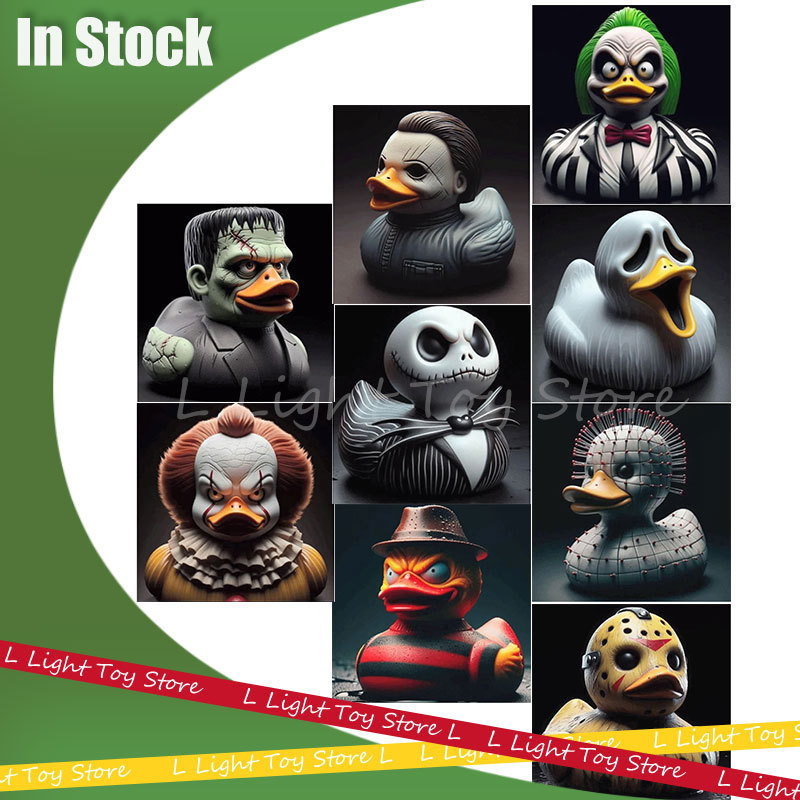 Halloween Horror Duck Anime Figure Classic Horror Movie Character Duck Figurine Spooky Halloween Kid Horror Gifts Decoration Toy
