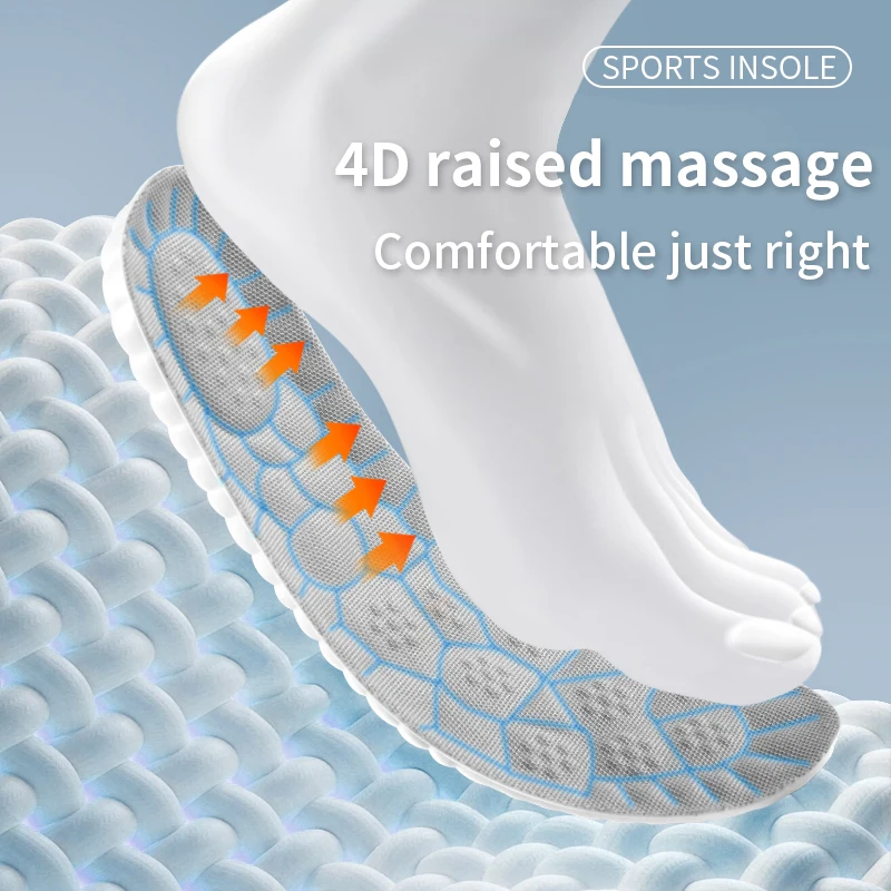 Air cushion TPU Upgraded Sports Shock Absorption Insoles High Elastic Running Sneaker Pads Rebound Deodorant Comfortable Feet