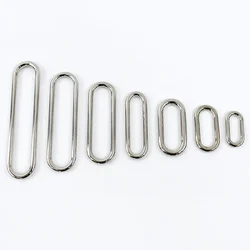 Set of 20 Oval Metal O Rings for DIY Accessories and Crafting (Silver)
