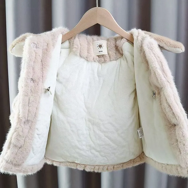 Girls' apricot jacket back view