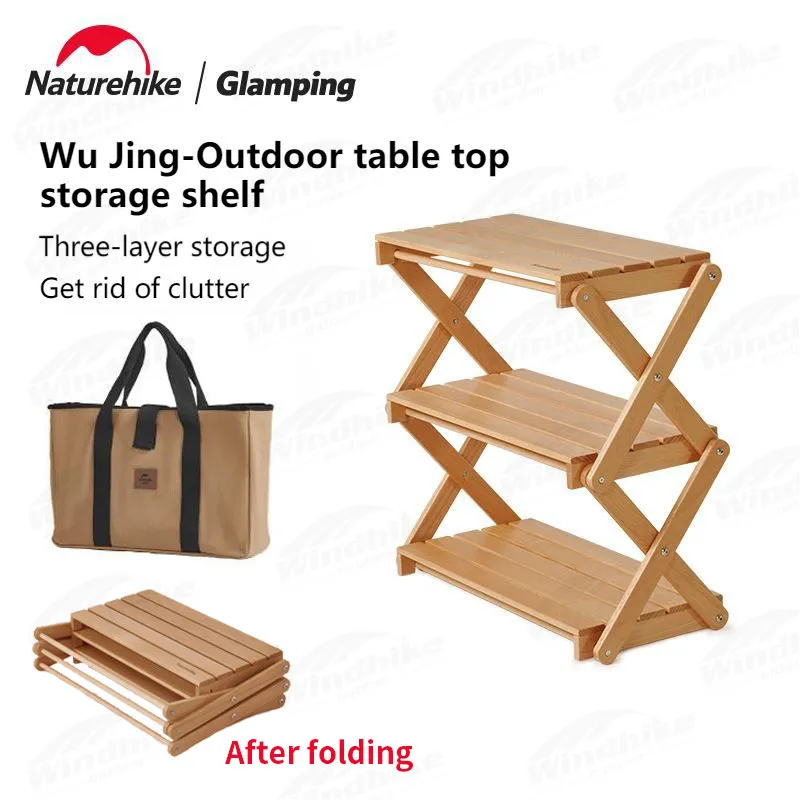 NaturehikeOutdoorCamping3LayersDesktopShelfFoldingTable