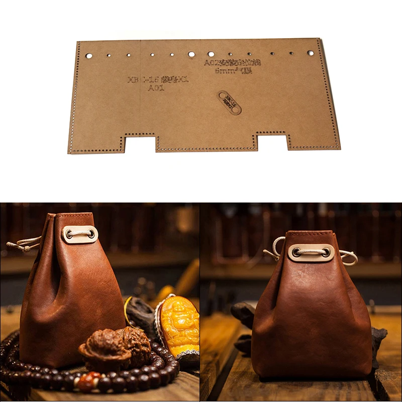 DIY 手作りファッションミニ巾着バケツバッグレザークラフトパターン