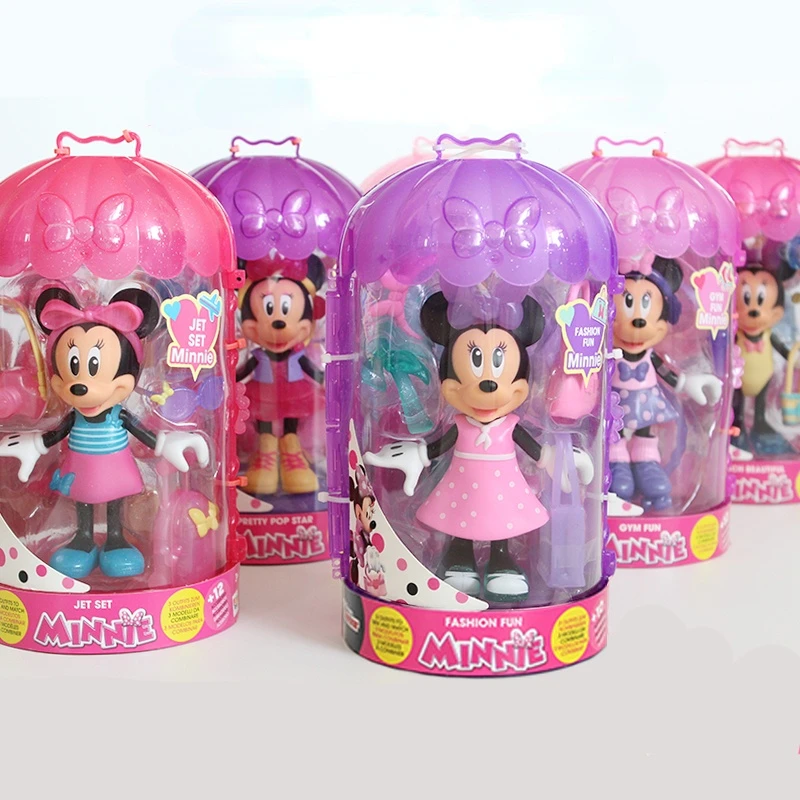 Disney Mickey Mouse Minnie Doll Change Clothes Wonderful House Girls Play  House Toys Action Figure Kids Birthday Gift