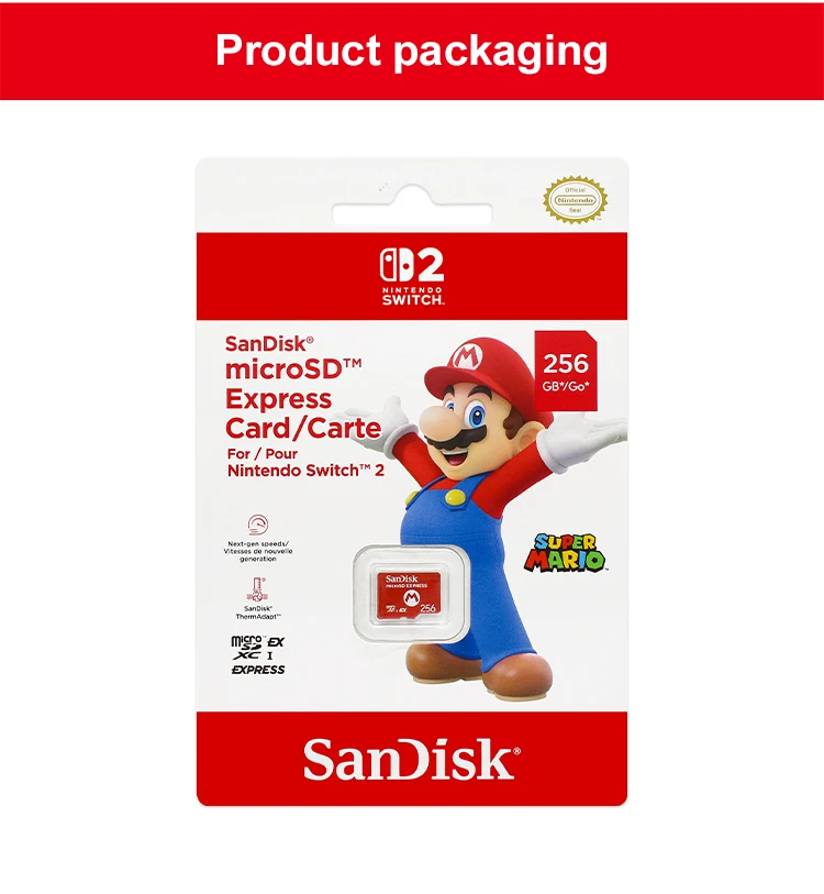 SanDisk Professional Nintendo Switch 2 MicroSD EXPRESS Karte 256GB Original Flash-Speicherkarte für Switch2 Spielkonsole Max 880MB/s – Detail 12