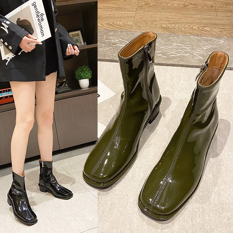 Chelsea Boots Mid Heel Women's Shoes Fall/Winter 2023 Comfortable Snow Boots High Heels Fashion Casual Women's Shoes