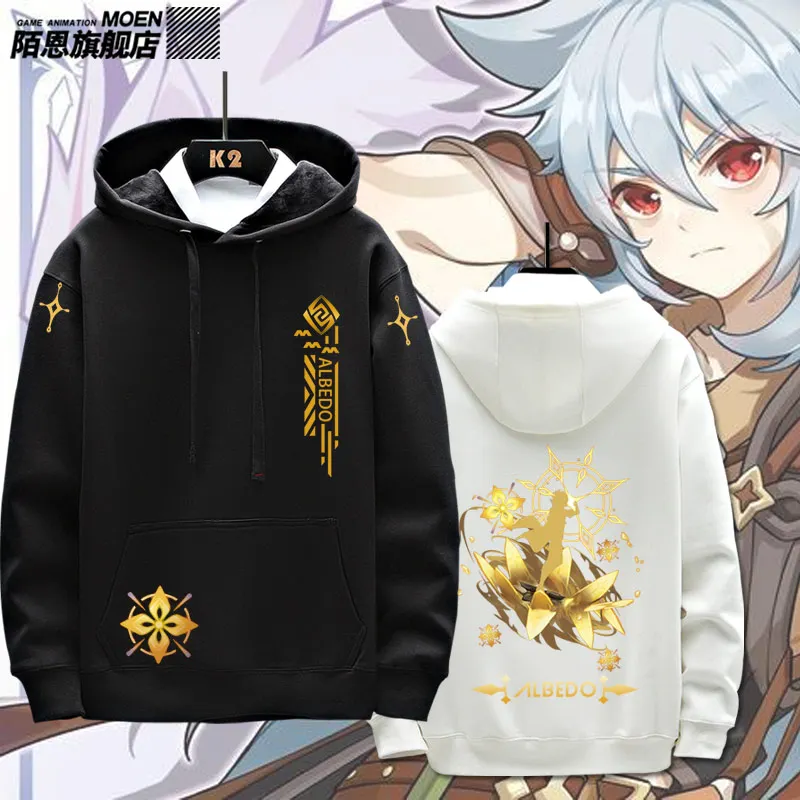 

Anime Game Genshin Impact Mondstadt Albedo Razor Spring Autumn Coat Unisex Hoodie Pullover Fashion Casual Outwear Swaetshirt