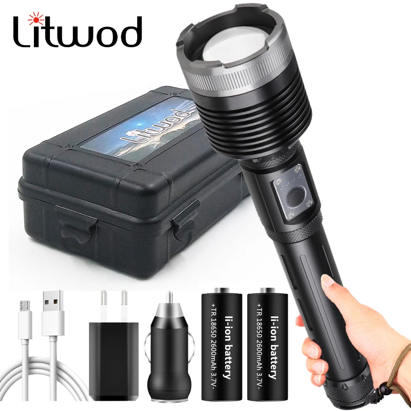 36Core XHP360 Led Flashlight Super Bright High Quality Torch Aluminum Alloy Waterproof Zoomable