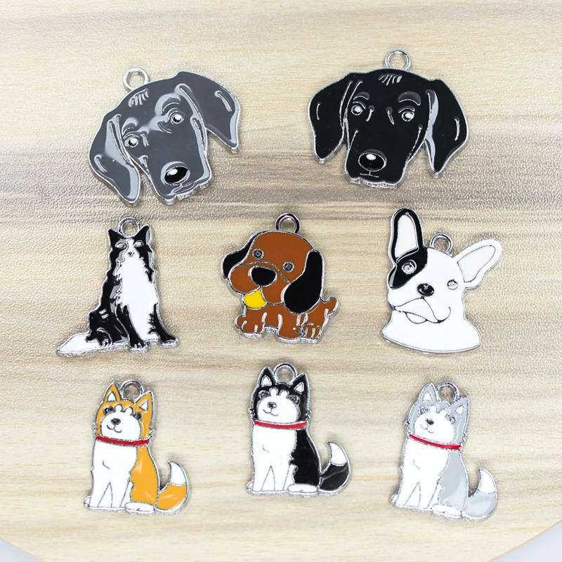 Anjulery 18 Pcs Enamel Dog Charms for Jewelry Making - Assorted Animal  Charms for Keychain, dog collar, Earrings, Necklaces, Bracelets, Planner  Clips