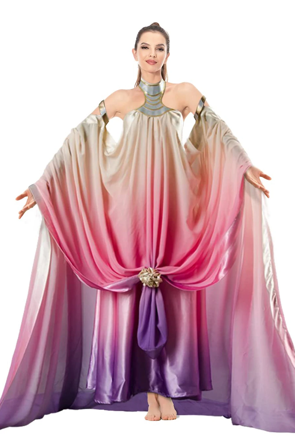 

Women Padme Cosplay Amidala Fantasy Lake Dress Movie Space Battle Costume Disguise Adult Female Halloween Roleplay Fantasia Suit