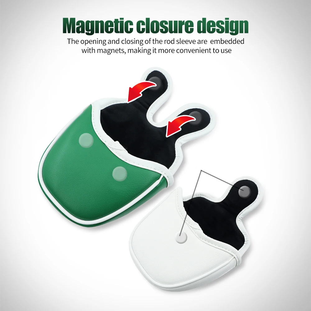Description Picture 6 of itemGolf Putter Covers Four Leaf Clover Pattern Golf Headcover Mallet Magnetic Closure Golf Club Covers Golf Accessories Supplies