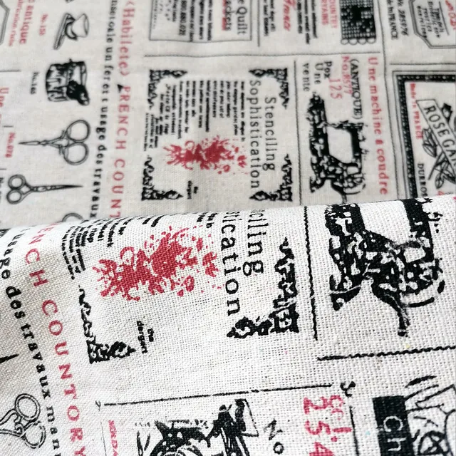 Tissu imprimé tour Eiffel de Paris, tissu artisanal en coton et lin pour bricolage, nappe faite à la main, artisanat d'art, fournitures de décoration 6