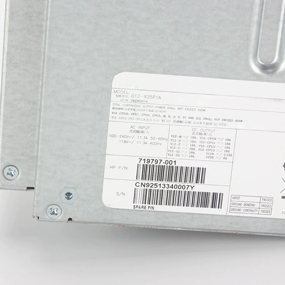 HP Z640 925W 스위칭 PSU 전원 공급 장치에 사용됩니다. 758468 -001 719797 -002