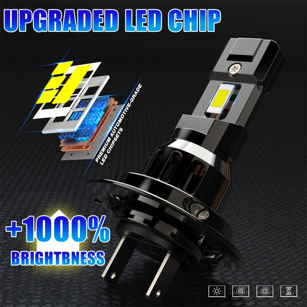 H7 H4 LED 헤드라이트 H3 9005 HB3 CANBUS LED 전구 상향등 하향등 헤드램프 6000K 스포트라이트 터보 라이트 자동차용 플러그 앤 플레이 12V