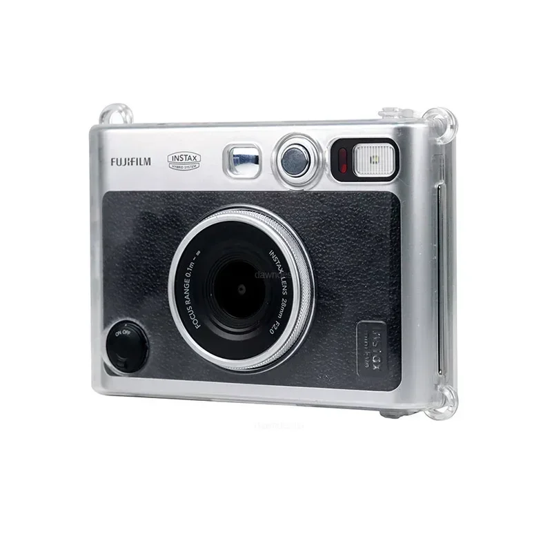 Clear Case for Fujifilm Instax Mini EVO Instant Film Camera Crystal Hard Shell Cover Removable Shoulder Strap
