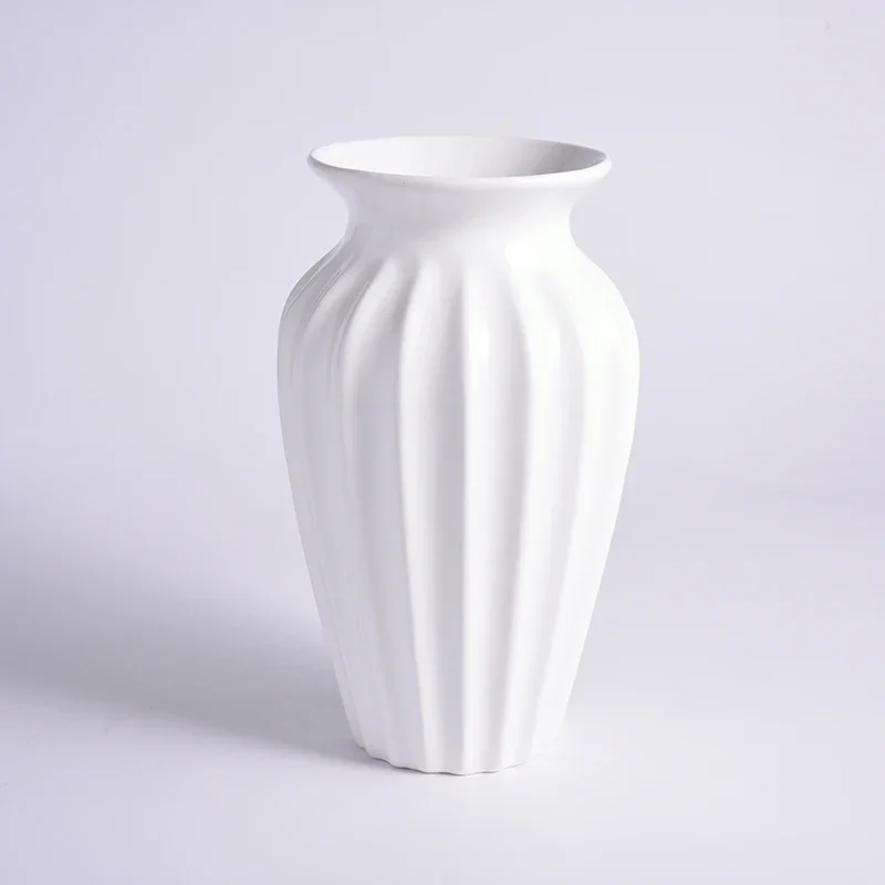 Modern minimalist ceramic countertop vase Ornament living room home rose flower vase blue white vase home decor white vases 5