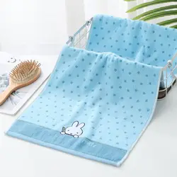 Cute Anime Embroidered Soft Cotton Face Towel - Absorbent & Washable (2  35X74 cm)