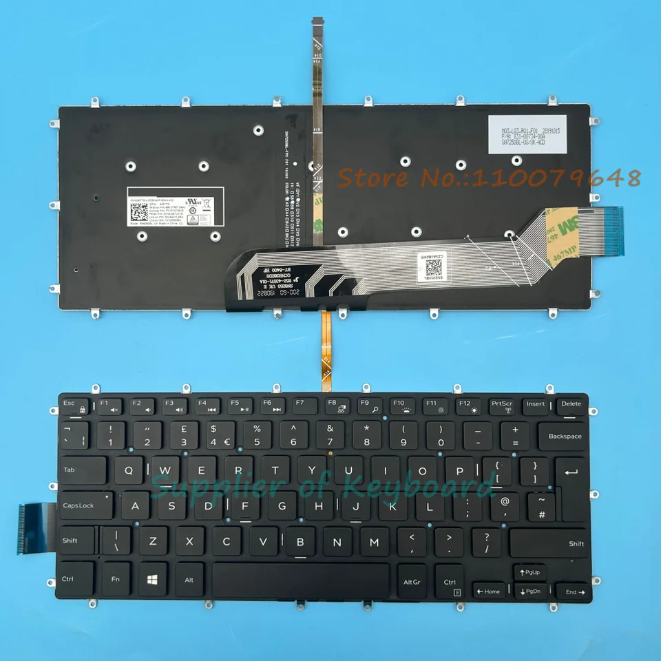 Housse de clavier pour Dell Inspiron 13,3 13 5368 5370 5378 5379 7368 7372 7373 7375 7378 7380 7386/15,6 Inspiron 15 5568 5578 55799 5585 Dell Insprion 14 5591 7569 7570 7573 7579 7580 7586/14 Dell Insprion 14-Noir