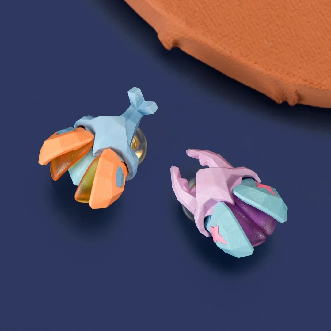 Beetle Pink Earrings Asymmetric Fashion Personality Cute Cartoon Animal Earrings for Women