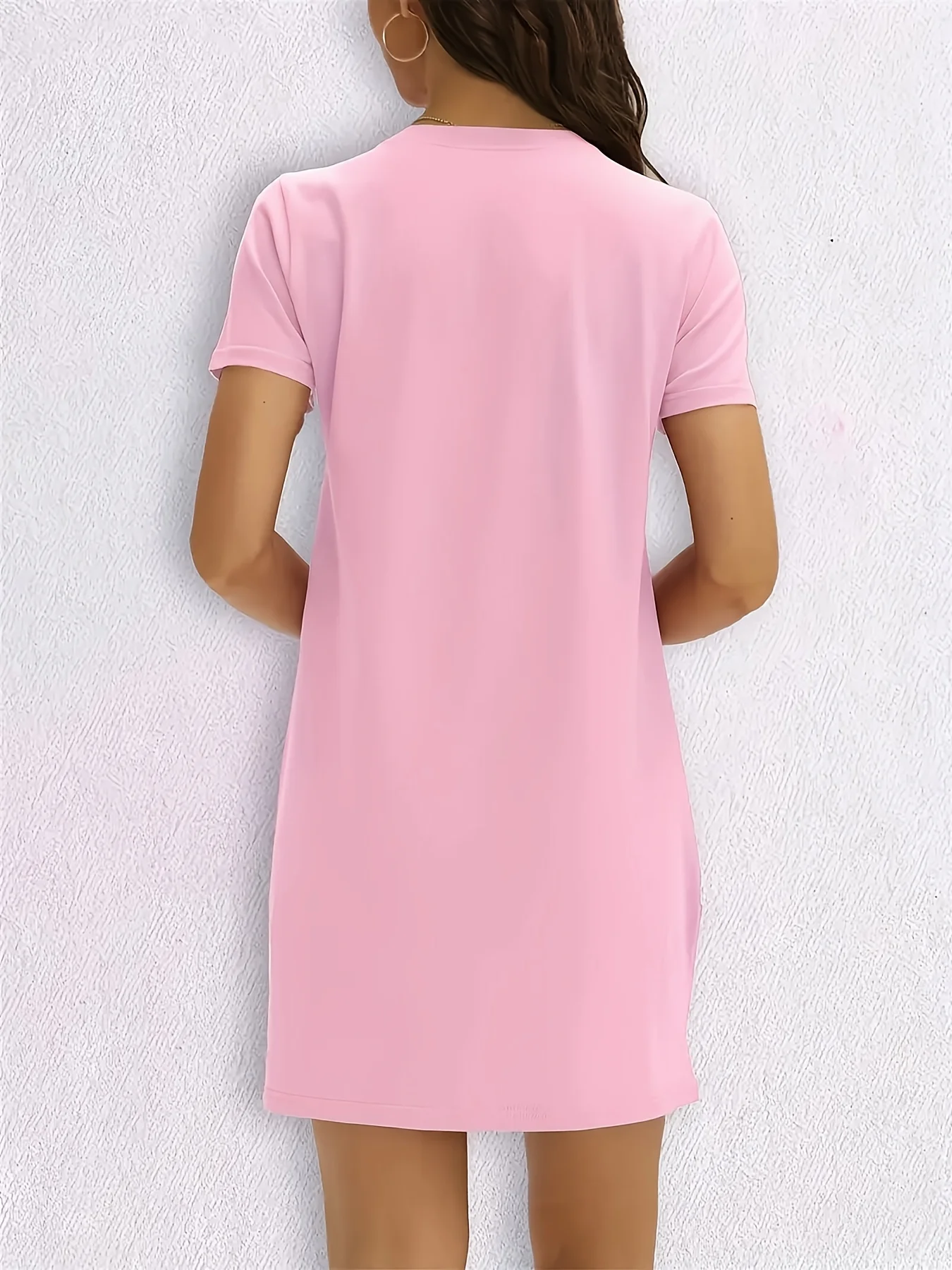 Women's Casual Letter Geometric Print Ladies Dress Women's Short Sleeved Dresses Summer Y2k Ladies Clothes Female Clothing Tops 6