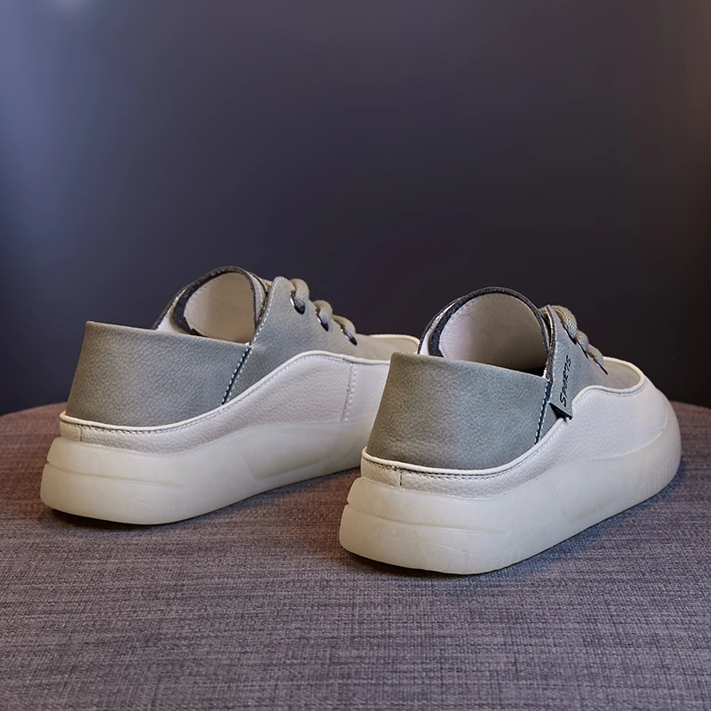 women's white thick soled sneakers 2026 spring summer genuine leather casual trend loafers for girls students plus size 35 43 Women's White Thick-Soled Sneakers 2026 Spring Summer Genuine Leather Casual Trend Loafers for Girls Students Plus Size 35-43 4