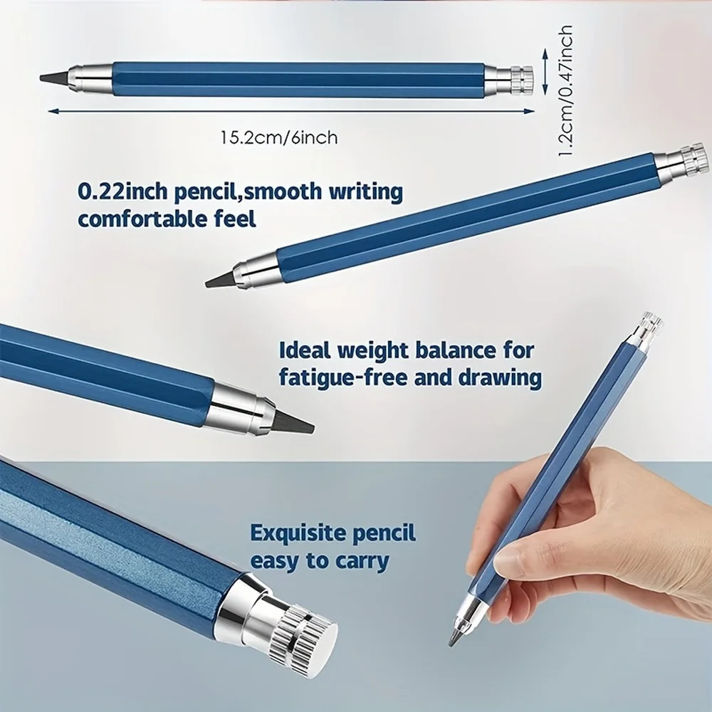 5.6mm Metal Mechanical Pen 2B/4B/6B/8B Pencil Refill Art Painting Drawing Writing Tool School Stationery Sketch Automatic Pencil 3