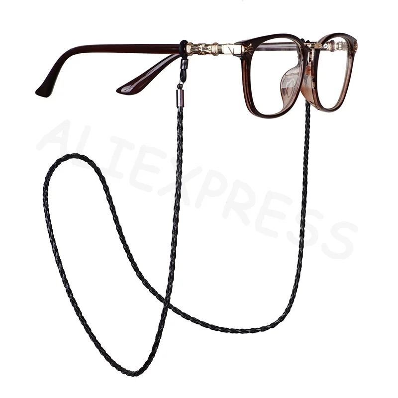 Braided Leather Rope Lanyard for Non-Slip Eyewear Retention in Outdoor Sports