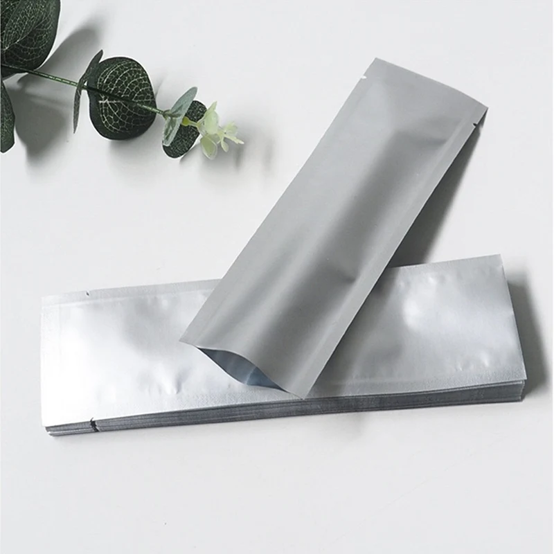 50pcs 순수 알루미늄 진공 가방 상단 오픈 포장 주머니 투명 창 플라스틱 호일 열 씰링 Baggies 비즈니스 용품