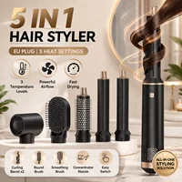 Sèche-cheveux multi-fonctions, peigne à air chaud, brosse détachable, double usage lissage et bouclage, outil de coiffure domestique 1