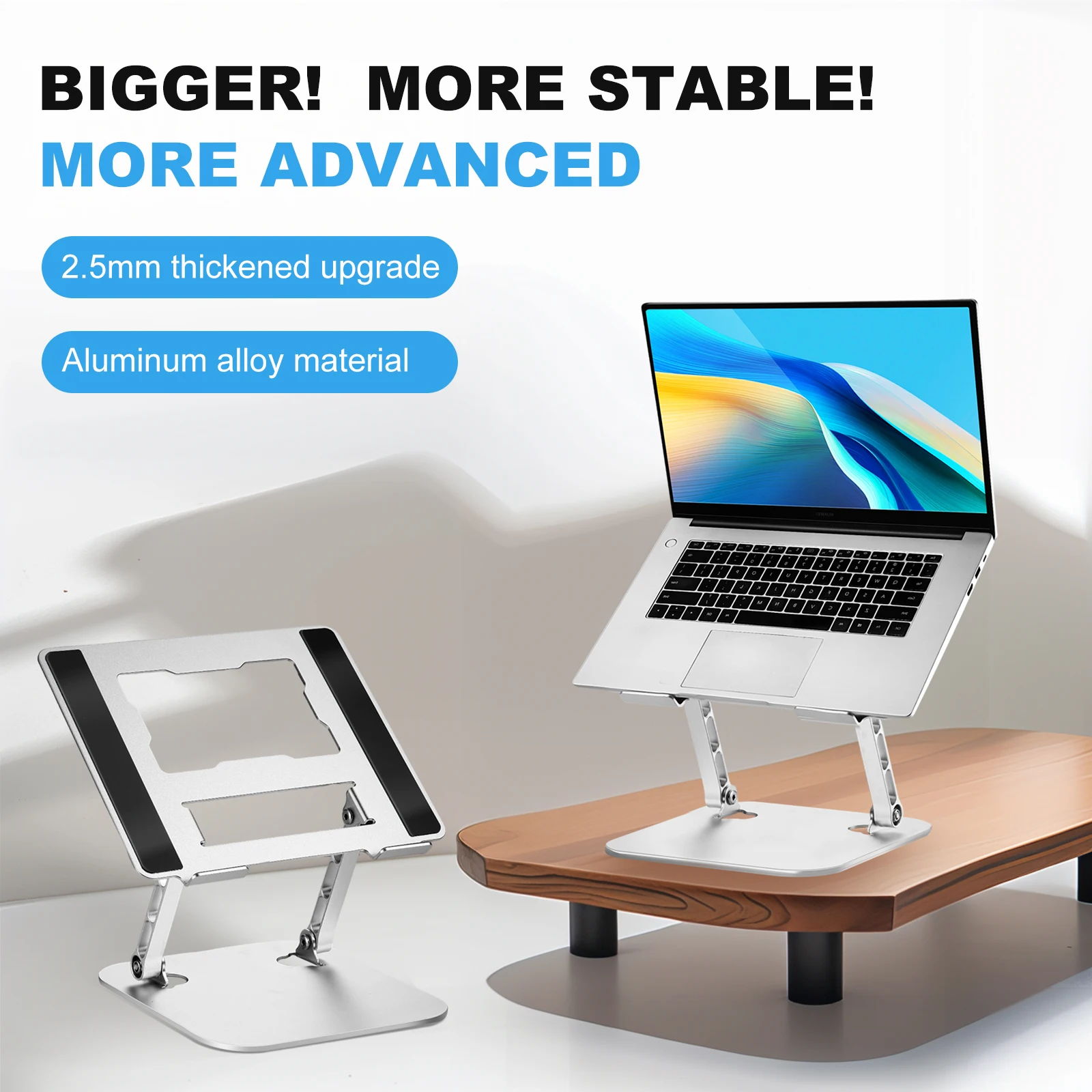 Phone Tablet Stand Adjustable Aluminum Alloy laptop Tablet up to 17 " Portable Folding Cooling support