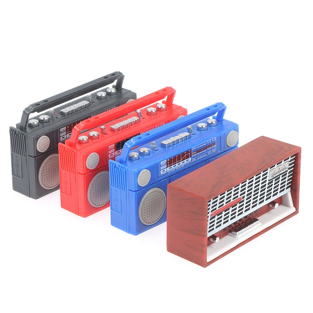 Dollhouse Miniature Radio Model Recorder Player Toy Doll Furniture Decor Doll House Retro Radio Recorder Player 3