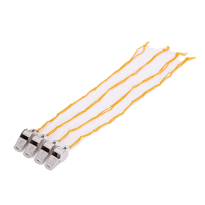 

24PCS Metal With Lanyard Whistles Competition Referee Training Whistles Referees School Sports Props