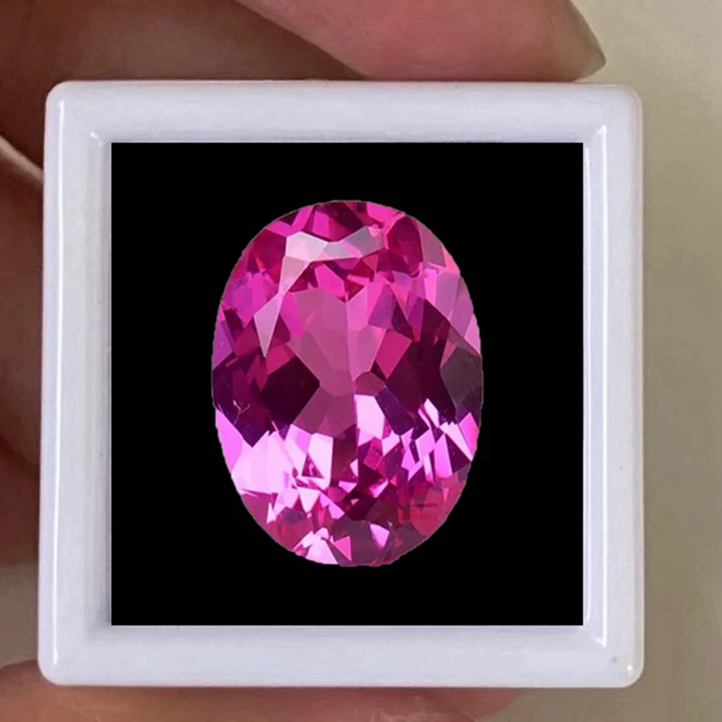 Pretty Pink Ruby Precious Stone Oval Faceted Cut Gemstones for Jewelry Making and Collection Gift Gem Beads